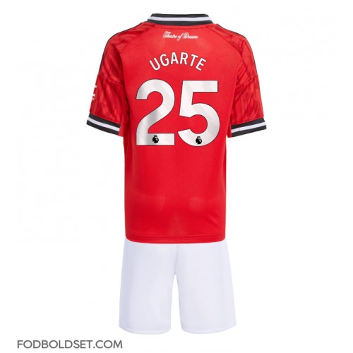 Manchester United Manuel Ugarte #25 Hjemme Trøje Børn 2025-26 Kortærmet (+ Korte bukser)